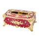 thumbnail image 1 of Caja de pañuelos de almacenamiento de plástico creativo de extracción de papel caso de estar hogar papel toal caja cubierta - Rojo Dorado Sunnimix Estuche de papel tisú, 1 of 3