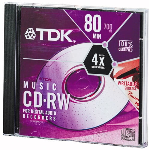 Tdk CDRW80TWNEX Single Cdr 80 Minute 700mb Minute Writeonce Audio Cd