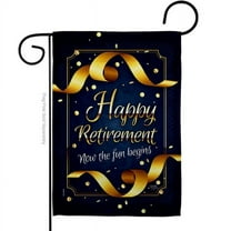 Breeze Decor G158636-BO Retirement Fun Begins Celebration Double-Sided Decorative Garden Flag, Multi Color