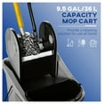 thumbnail image 4 of 9.5 Gallon (38 Quart) Mop Bucket with Wringer Cleaning Cart, 4 Moving Wheels, 2 Separate Buckets, & Mop-Handle Holder, Grey, 4 of 9