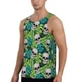 thumbnail image 3 of Rocae Skull and Palm Leaves for Men's Workout Tank Top Men's Running Tank Top Dry Fit Athletic Workout Tank TopsSmall, 3 of 9