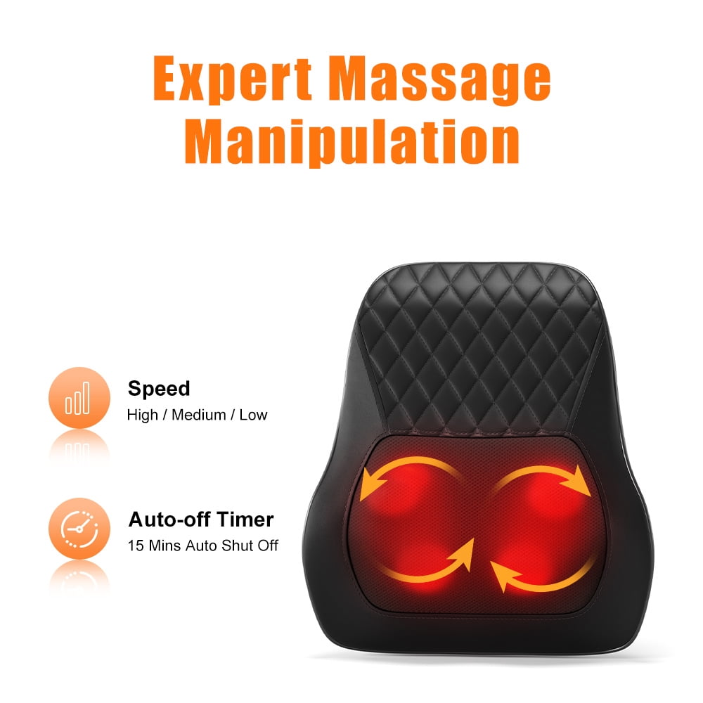 Nuvrek Shiatsu Neck and Shoulder Massager Pillow with 3D Deep Tissue Kneading
