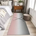 thumbnail image 5 of 2x6 Kitchen Runner Rug, Pink Gray Ombre Non-Skid Rubber Backing Large Rectangle Rugs - Living Room Bedroom Home Office, Black Hockey Sticks Minimalist Style Indoor Floor Mat Carpets Washable Rug, 5 of 9