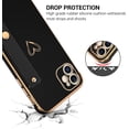 thumbnail image 6 of iPhone 11 Case, Phone Case for iPhone 11 with Wristband Holder Cute Heart Pattern Soft TPU Bumper Electroplated Shockproof Protective Women Phone Cover for iPhone 11 6.1'', Black., 6 of 17