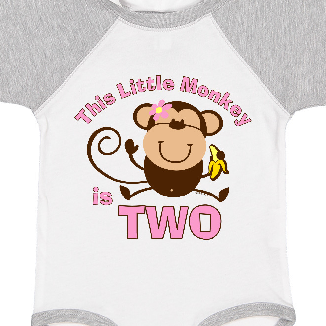 Inktastic Little Monkey Girl 2nd Birthday Girls Baby Bodysuit - image 3 of 4