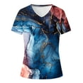 thumbnail image 5 of Fesfesfes Women Shirts Women's Fashion Printing Casual V-neck Short Sleeve Loose T-shirt Tops Winter Tops for Women XL(US:10), 5 of 5