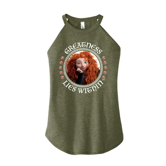 Disney Brave - Merida Greatness Lies Within - Juniors High Neck Tank Top