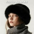thumbnail image 3 of Faux Fur Bucket Hat, Cozy Fluffy Wide Brim Winter Hat for Women with Matching Scarf, Fuzzy Fashion Bucket Cap for Girls Women (Leopard print), 3 of 7