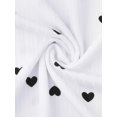 thumbnail image 6 of DARING DIVA Women's Short Sleeve Heart Print Lace Trim Ribbed Nightgown M White, 6 of 6