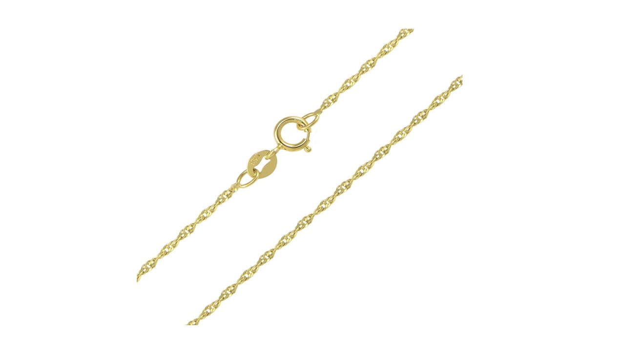10K Real Yellow Gold Singapore Chain Necklace 1.5mm 24inch