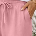thumbnail image 5 of ZToonmas Solid Knit Straight Pants for Women Drawstring Elastic Waist Loose Full Length Casual Pants with Side Pockets, 5 of 9