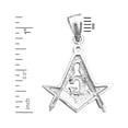thumbnail image 2 of Rhodium Plated 925 Sterling Silver Freemason Masonic Pendant, 2 of 5