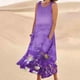 thumbnail image 2 of Vestido de Verano para las Mujeres sin Mangas Lino-Look Impreso Maxi, Suelto Fluido Y Vestido Sexy de Moda para las Mujeres, 2 of 5