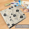 thumbnail image 4 of FORMRS 3 Ring Photo Album 4"x6" Self Adhesive Large Capacity PU Leather Cover, Small Black Flowers, 4 of 8