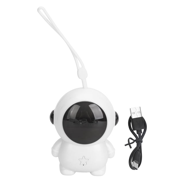 Calentador de manos portátil con pantalla digital, recargable por USB, eléctrico, con forma de astronauta, batería integrada, color blanco