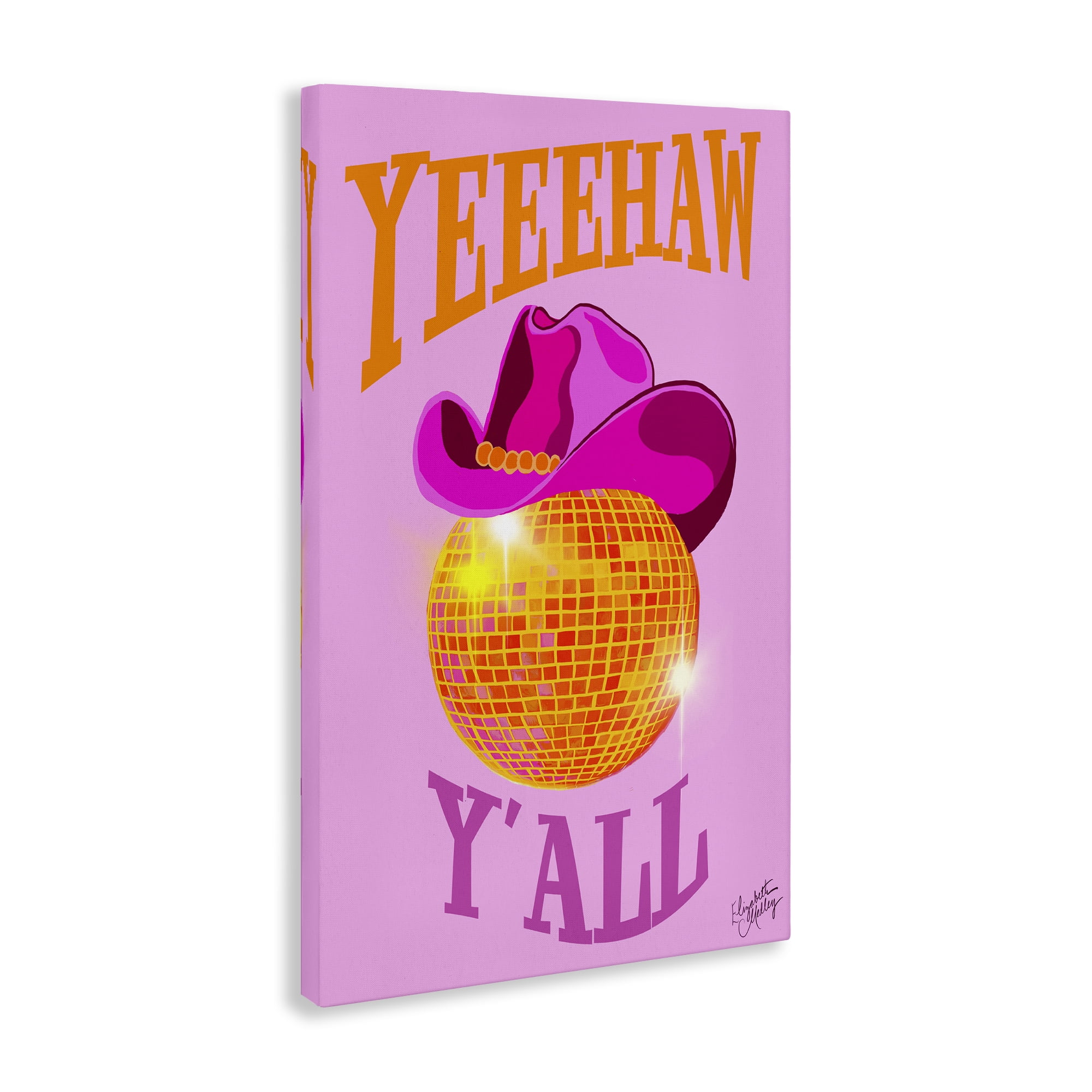 Stupell Industries Yeehaw Y'all Disco Cowboy Entertainment Painting Wrapped Canvas Art Print Wall Art, 20 x 30