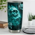 thumbnail image 4 of Skull Tumbler 20oz Gift for Men Women Stainless Steel Vacuum Insulated Coffee Travel Mug Cup Gothic Tumblers Stuff Gift for Birthday, 4 of 6