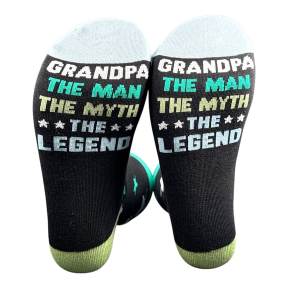 Grandpa The Man The Myth The Legend Socks Funny Sarcastic Graphic Novelty Footwear For Men