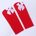 thumbnail image 2 of CIMAXIC Noël 1 Paire de Bas de Fête Nœud Bas Cuisse Haute Chaussettes pour Femmes Costumes de Fête Dames Chaussettes Rouges avec Nœud Blanc, 24.8"X3.94"X0.2 Pouces, 2 of 5