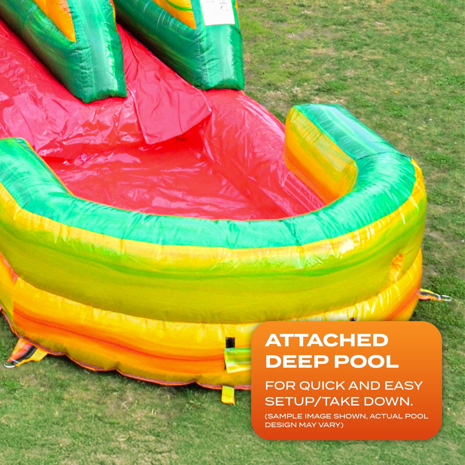 JumpOrange Fiesta 19' Commercial Inflatable Water Slide with Blower