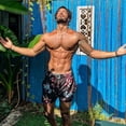 thumbnail image 2 of GINGTTO Men's Lightweight Board Shorts - Colorful Floral Print Swim Trunks for Pool & Beach, 2 of 6