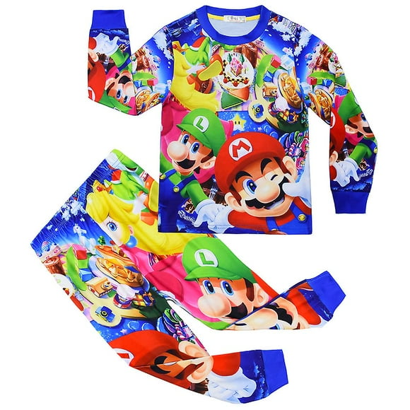 Super Mario Bros Pyjama pour Enfants Ensemble Pjs Tenue de Nuit Vêtements de Nuit Garçons Filles Enfants Pyjamas Tenue d'Intérieur