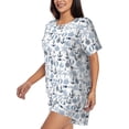 thumbnail image 2 of Naloa Dock Rudder Women's Short-Sleeved Pajama Set, Loungewear, Summer pajamas, Breathable Cozy - 4X-Large, 2 of 9