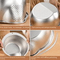 thumbnail image 3 of Lavabo de cocina de acero inoxidable de grado alimenticio 304, lavadero de arroz, lavadero de verduras, escurridor de frutas, tamiz de arroz perforado, fondo oblicuo, lavabo multiusos, 3 of 3