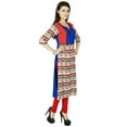 thumbnail image 4 of Bimba Womens 3/4 Sleeve Rayon Kurta Regular Fit Printed Kurti Casual Clothing, 4 of 6