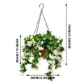 thumbnail image 2 of Artificial Hanging Flowers, Outdoor Hanging Planter, 12inDiameter, Light Purple, Spring Outdoor Decor, Outdoor Porch Decor, Hanging Flower Basket, 1 Pc, Metal Hanging Chain, 2 of 5