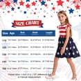 thumbnail image 3 of Benylion Girls 4th of July Girls Dress Independence Day Dresses American Flag Striped Flutter Sleeve Sundress Patriotic Outfits for 7-8 Years, 3 of 7