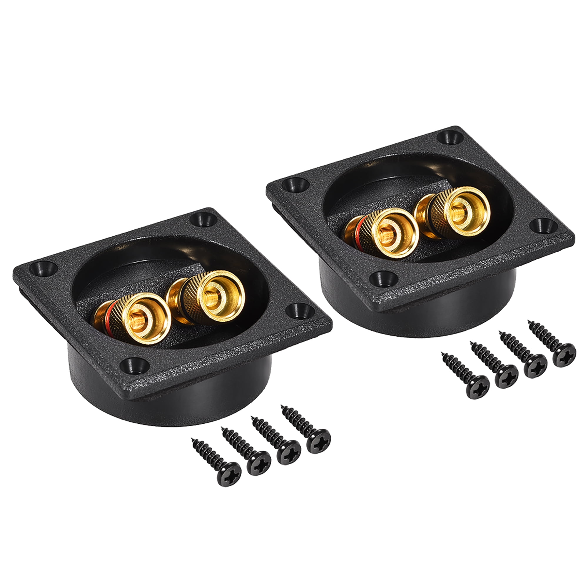 2Way Square Speaker Box Terminal Binding Post Stereo Screw Connectors