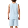 thumbnail image 7 of ITSAME Boys Outfits 2-Piece 100%Cotton Scoop Neck Tank and Shorts Loose Fit Casual Home Clothes Set Blue Size 5-6, 7 of 7