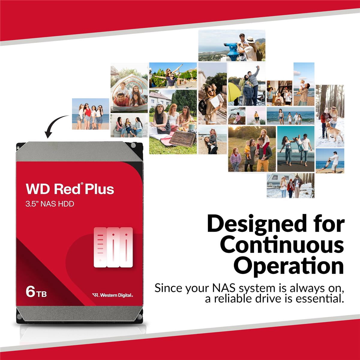WD 2x Red Plus 6TB 3.5" SATA III Internal NAS Hard Drive