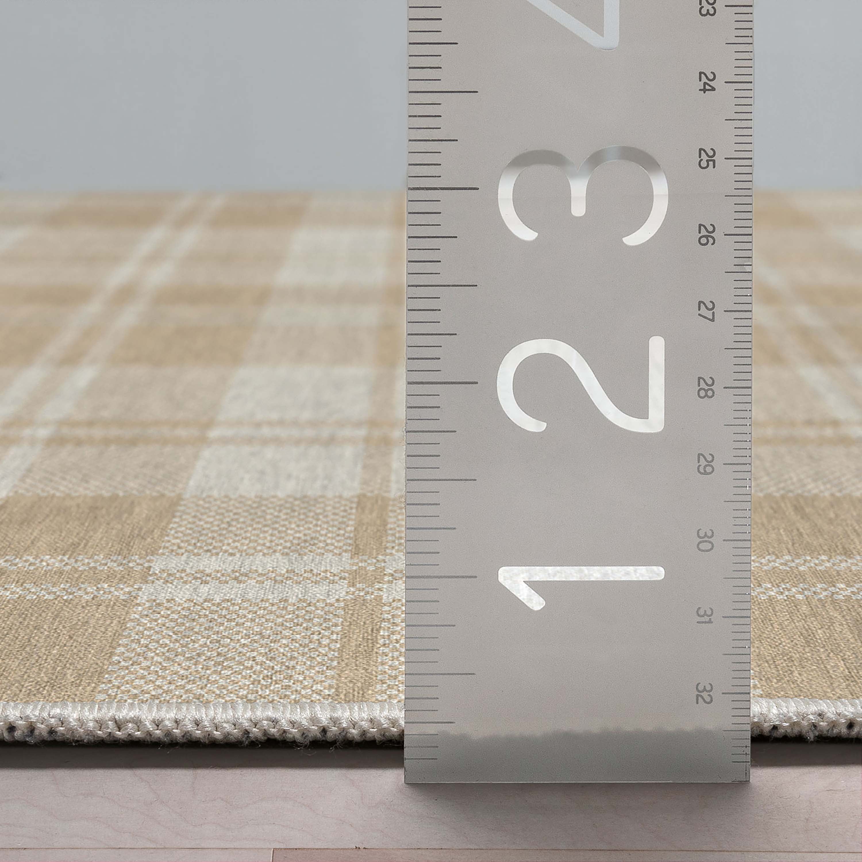 Well Woven Apollo Flatwoven Plaid Beige Brown 2' x 5' Runner Rug