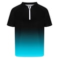 thumbnail image 5 of SEAOPEN Mens Zipper Shirts Short Sleeve Moisture Wicking Outdoor Golf Shirt Collared Athletic Tennis Sky Blue,M, 5 of 5