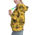 thumbnail image 2 of Fotbe Autumn Sunflower Pattern Womens Long Sleeve Hoodie, Pullover Hooded Sweatshirt, Kangaroo Pocket Hoodie with Eye-catching Drawstrings-Small, 2 of 7