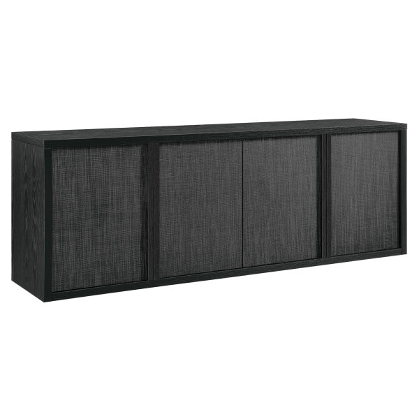 Kai Rectangular TV Stand for TV's up to 75" in Black Grain