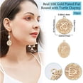 thumbnail image 2 of 15Pcs Sea Turtle Charms 18K Gold Plated Flat Round Pendant with Starfish Textured and Tortoise Pattern for DIY Necklace Bracelet Jewelry Crafts, 2 of 9