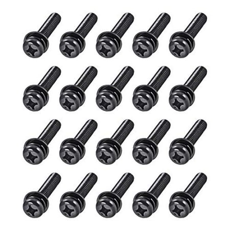 

uxcell M6 x 25mm Carbon Steel Phillips Pan Head Machine Screws Bolts Combine with Spring Washer and Plain Washers 20pcs
