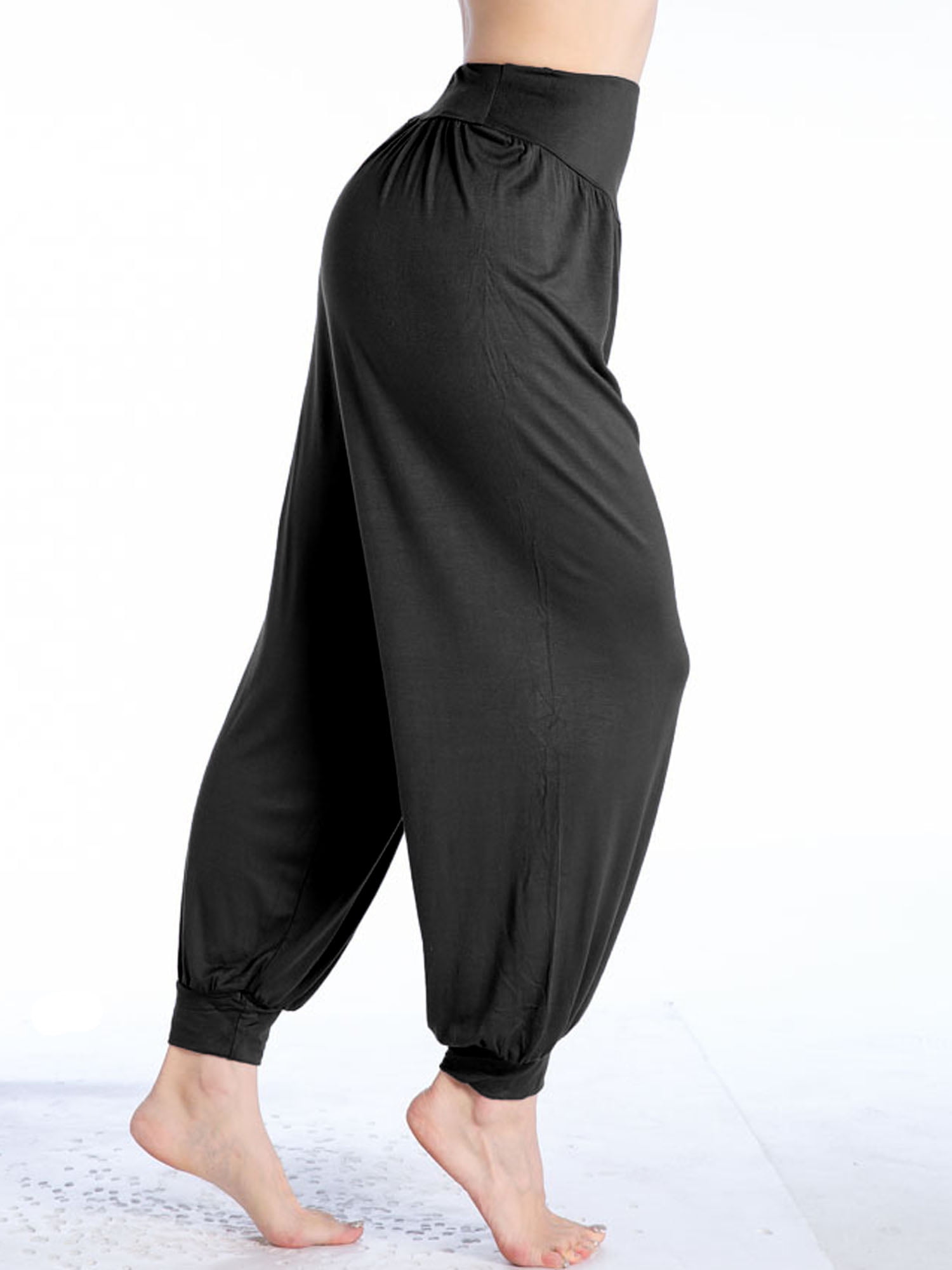 nsendm Unisex Pants Adult Harem Yoga Pants for Women Elastic Mesh Side Slim Yoga  Pants Pants Leggings Sports Running Yoga Pants Fleece Yoga(Black, XL) 