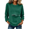 thumbnail image 2 of Crewneck Sweatshirts Women Loose Long Sleeve Solid Color Without Hood Fashion Casual Sweatshirt With Pocket For Everyday Ease Crew Neck Sweatshirts Women, 2 of 6
