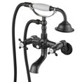 thumbnail image 1 of Clawfoot Bathtub Faucet Wall Mount with Hand Held Shower Faucet Set Oil Rubbed Bronze Double Cross Handle with 6 Inch Center with Adapter Adjustable Swing Arms, 1 of 4
