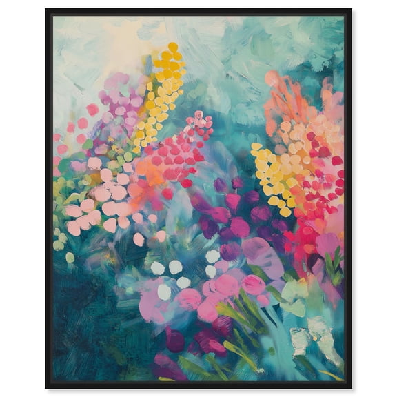 Lively Limb Patterns Canvas Vibrant Floral by Art Remedy, Black Frame, 16" x 20"