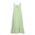 thumbnail image 6 of Aboser Womens Plaid Gingham Nightgowns Trendy Pleated Front Sleepwear Loose Round Neck Nightdress Comfy Soft Sleeveless Tank Sleep Shirts with Pockets, 6 of 6