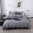 thumbnail image 4 of La ropa de cama de color sólido cepillado de tres piezas de color liso se puede equipar con una sábana ajustable y una funda de almohada de varias piezas., 4 of 6