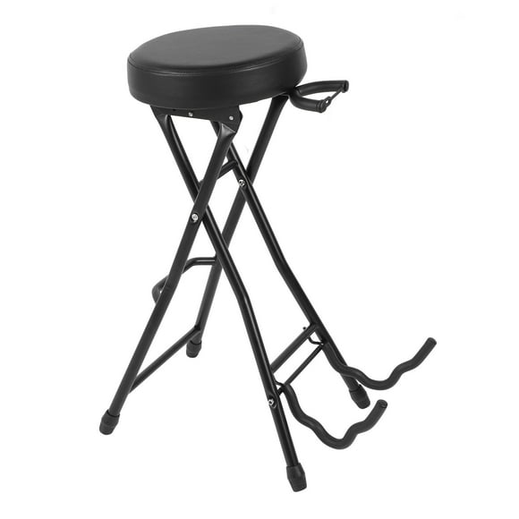 Guitar Stool, 29.1in Height Foldable Built in Stand Sturdy Construction Guitar Chair Seat for Home