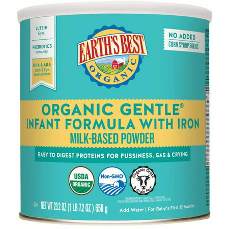 Earth's Best Organic Gentle Infant Powder Formula with Iron, Easy To Digest Proteins, 23.2 (Best Thermos For Baby Formula)