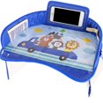 thumbnail image 3 of Kids Travel Tray Seat Lap Activity Half Surrounded Organizer with Transparent Bag Side Pocket for Strollers Car Child Seat Happy Travel, 3 of 3