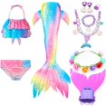 thumbnail image 1 of Queue de Sirène avec Maillot une-Pièce à Lanières, Maillot de Bain Bikini Princesse, Jeu de Rôle, Fille, 3 à 4 Ans-HAPDEN, 1 of 3